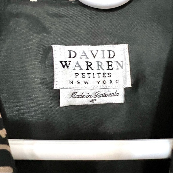 VTG DAVID WARREN Tiger prints front wrapped sheath mini dress womens size 4P - Picture 9 of 10